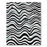Wavy Black and White Wavy Black White Abstract Area Rug