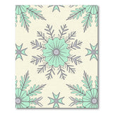 Teal Snowflake Geometric Area Rug