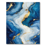 Luxe Blue Gold Fluid Agate Area Rug
