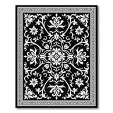 Black and White Traditional Persian Ornate Black White Persian Floral Area Rug