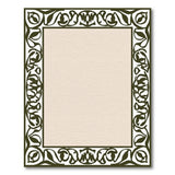 Ornate Vine Leaf Border Area Rug