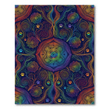 Multi-color and Patterns Rainbow Paw Print Mandala Area Rug