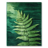 Lush Fern Geometric Green Area Rug