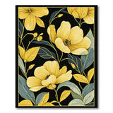 Vivid Yellow Floral Area Rug