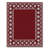 Red Snowflake Border Area Rug
