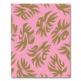 Pink Gold Abstract Leaf Area Rug