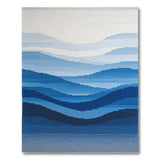 Ombre Blue Mountain Landscape Area Rug