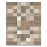 Rustic Brown Tan Patchwork Area Rug