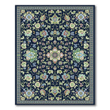 Navy Persian Floral Area Rug