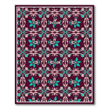 Teal Pink Floral Vintage Area Rug