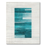 Blue and Teal Teal Blue Horizontal Stripe Area Rug