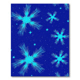Starry Teal Snowflake Navy Area Rug