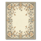 Ornate Cream Persian Floral Border Rug