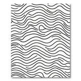 Wavy Lines Black White Abstract Area Rug