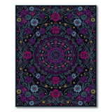 Purple Floral Mandala Washable Area Rug