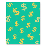 Yellow Dollar Signs on Teal Scatter Rug