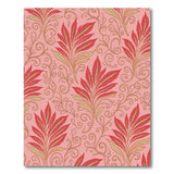 Pink Red Leaf Swirl Floral Vintage Rug