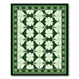 Four-Leaf Clover Geometric Green Area Rug