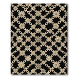 Ornate Beige Chain Link Medallion Area Rug