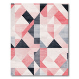 Bold Red Geometric Triangle Area Rug