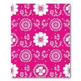 Vibrant Pink White Floral Pattern Area Rug
