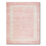 Pink Geometric Framed Border Area Rug