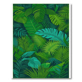 Lush Green Monstera Palm Leaf Boho Chic Area Rug