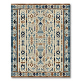 Heritage Tribal Blue Teal Geometric Area Rug