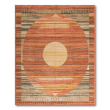 Orange Terracotta Sunburst Geometric Area Rug