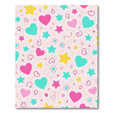 Multi-color and Patterns Playful Pink Hearts Stars Area Rug