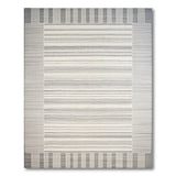 Modern Grey Striped Border Area Rug