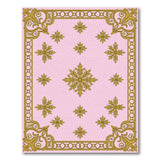 Elegant Pink Gold Ornate Area Rug