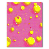 Vibrant Pink Apple Cherry Fruit Pattern Rug