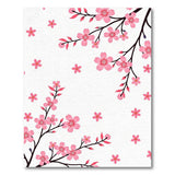 Pink Pink Cherry Blossom Branches Area Rug