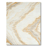 Gold Veined Beige Marble Abstract Area Rug
