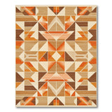 Modern Geometric Tan Orange Area Rug