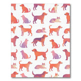 Playful Dogs and Cats Orange Kids Area Rug