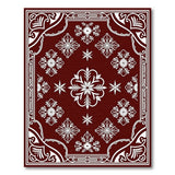 Ornate Red Snowflake Persian Area Rug