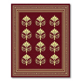 Burgundy Gold Palmette Traditional Persian Rug