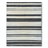 Striped Geometric Modern Black White Striped Woven Area Rug