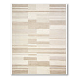 Beige Neutral Geometric Block Area Rug