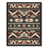 Bold Southwestern Geometric Area Rug Black Orange