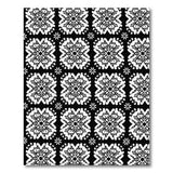 Black White Snowflake Geometric Area Rug