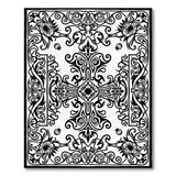 Ornate Black White Persian Motif Black and White Area Rug