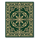 Emerald Green Ornate Medallion Area Rug
