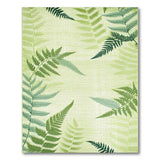 Lush Green Fern Leaf Green Area Rug