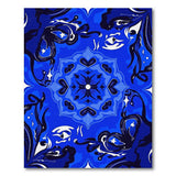 Navy Blue Mandala Starburst Area Rug