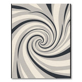 Hypnotic Spiral Black White Area Rug