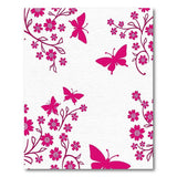 Whimsical Pink Daisies Butterflies Area Rug