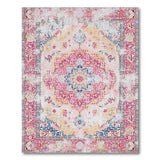 Pink Floral Distressed Vintage Area Rug